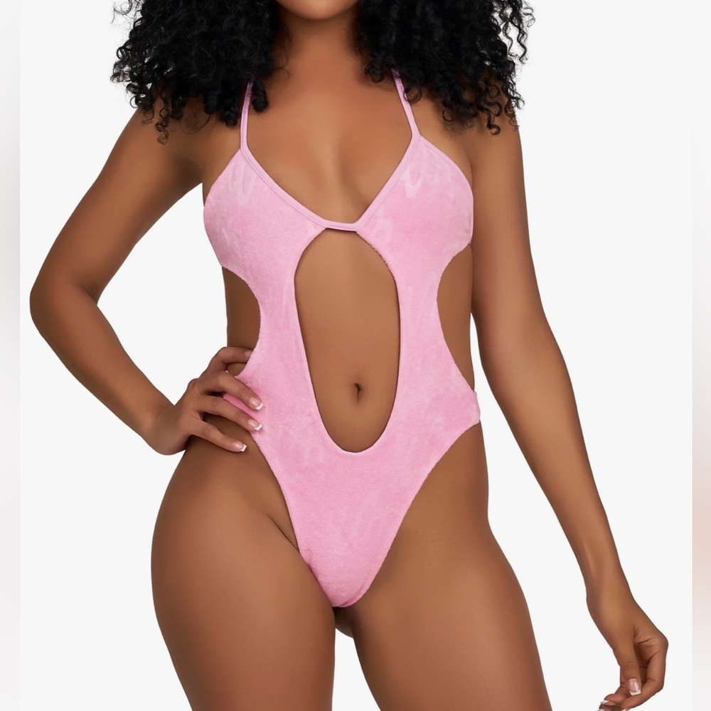 Waydamin monokini, terry skirt and cap
